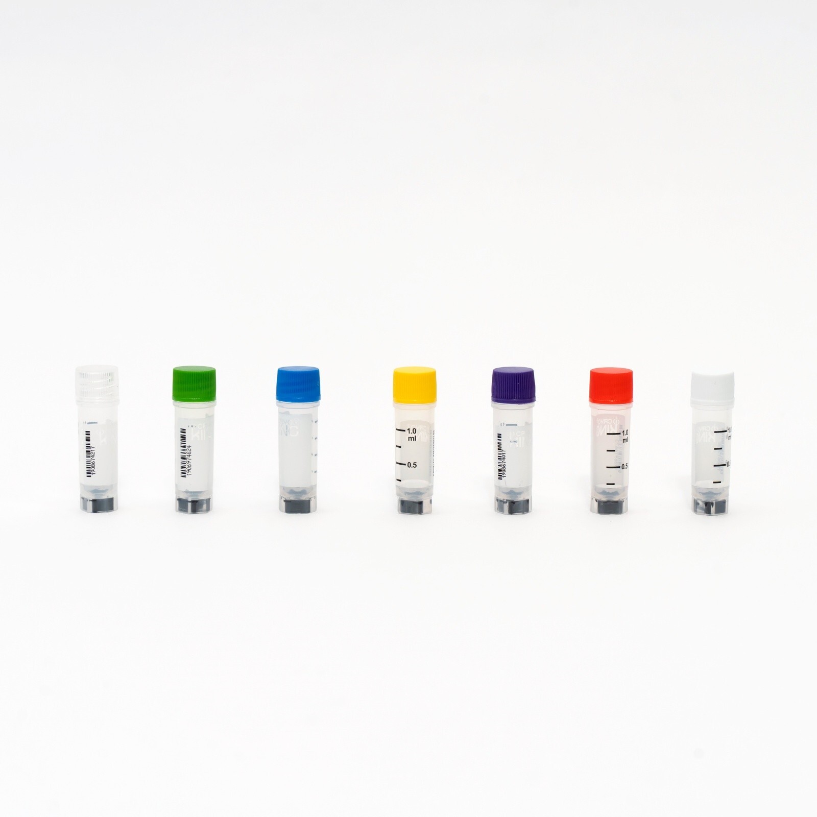 Cryogenic Vials-Multi Barcodes, External Thread, 1.0ml, 25 Pcs/Bag, 1000 Pcs/Cs