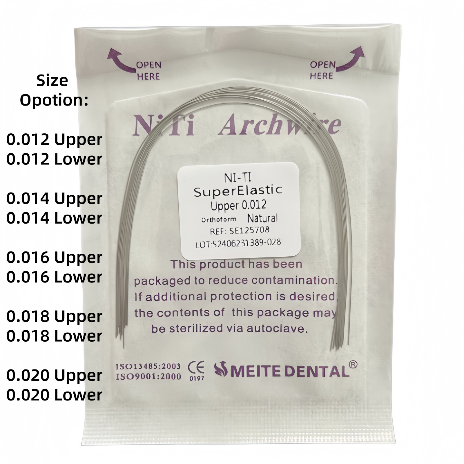 Dental Orthodontic Super Elastic Niti Round/Rectangular Arcos Arch Wires Natural