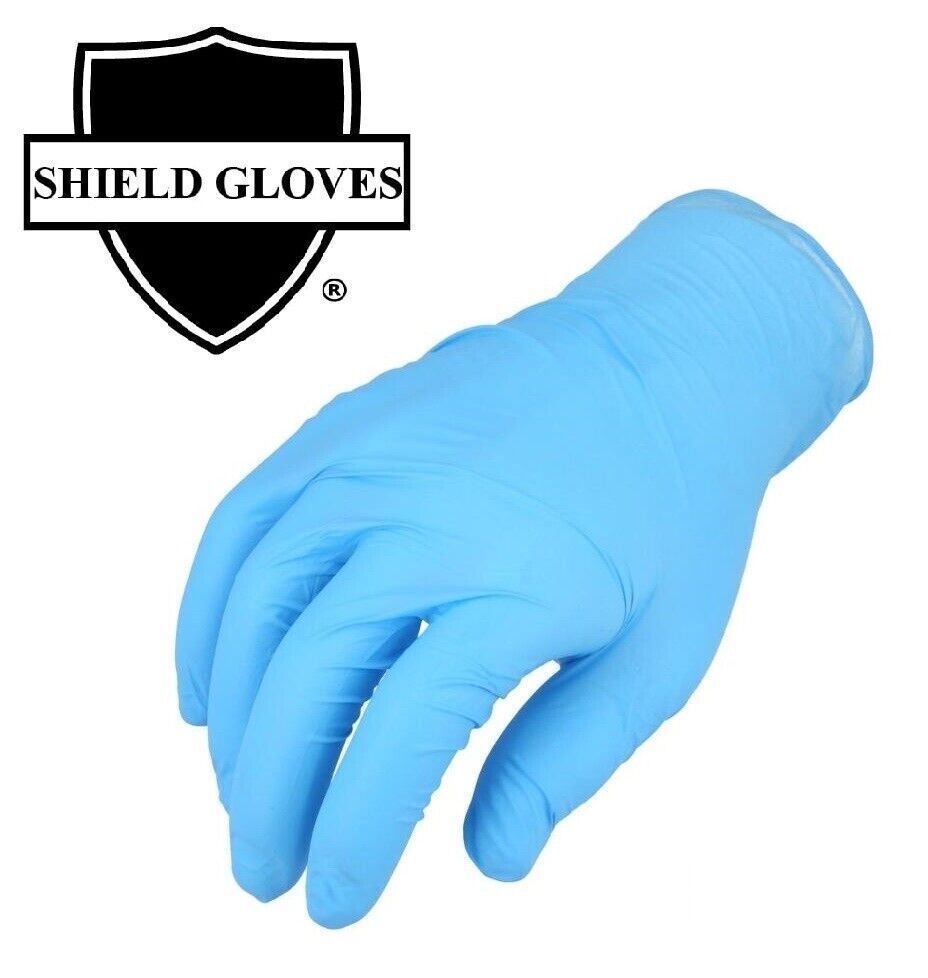 100-2000 Blue Nitrile 3 Mil Industrial Latex & Powder Free Disposable Gloves
