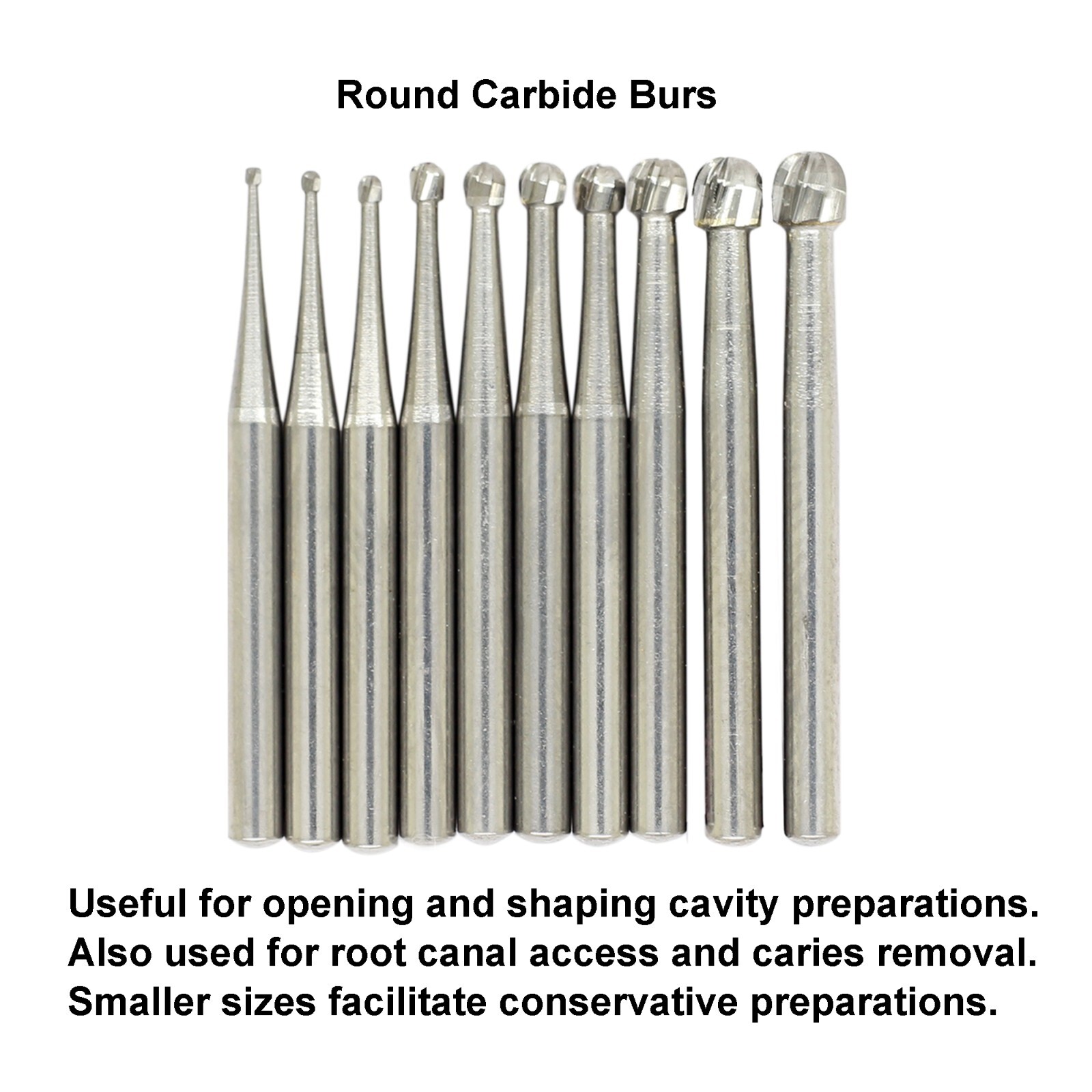 Wave Dental Burs Round Tungsten Carbide High Speed FG 1/2 1/4 1 2 3 4 5 6 7 8