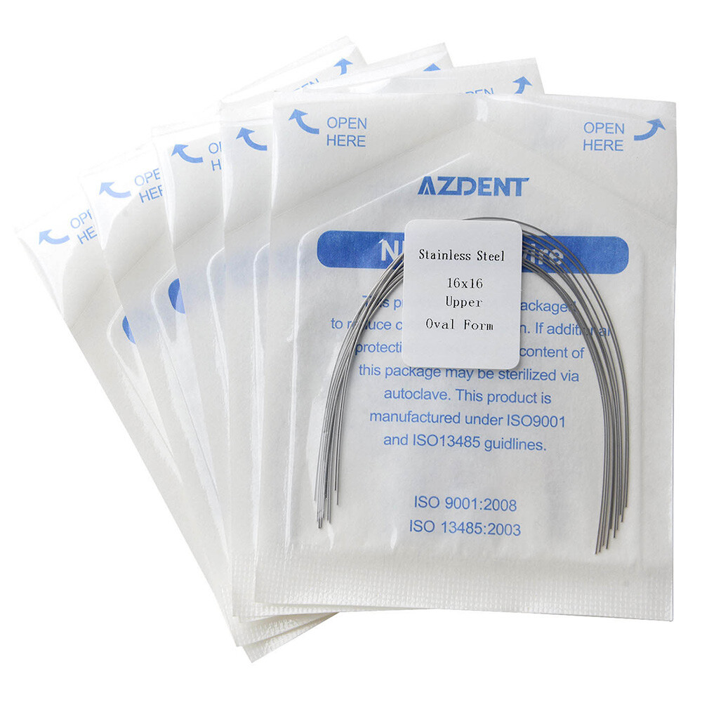 AZDENT Dental Orthodontic Stainless Steel Arch Wire Rectangular 10pcs/pack