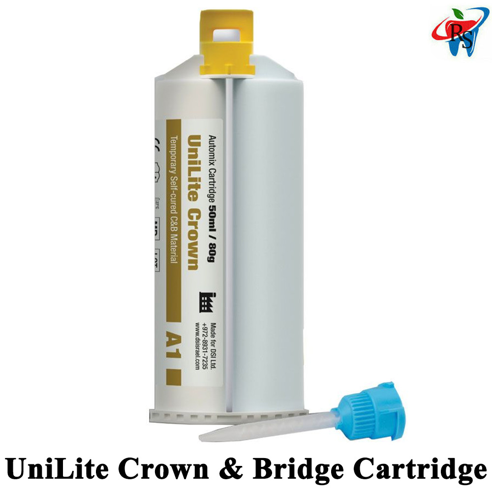 Dental Unilite Crown Temporary C&B Material Cartridge Automix Self Cured 80g