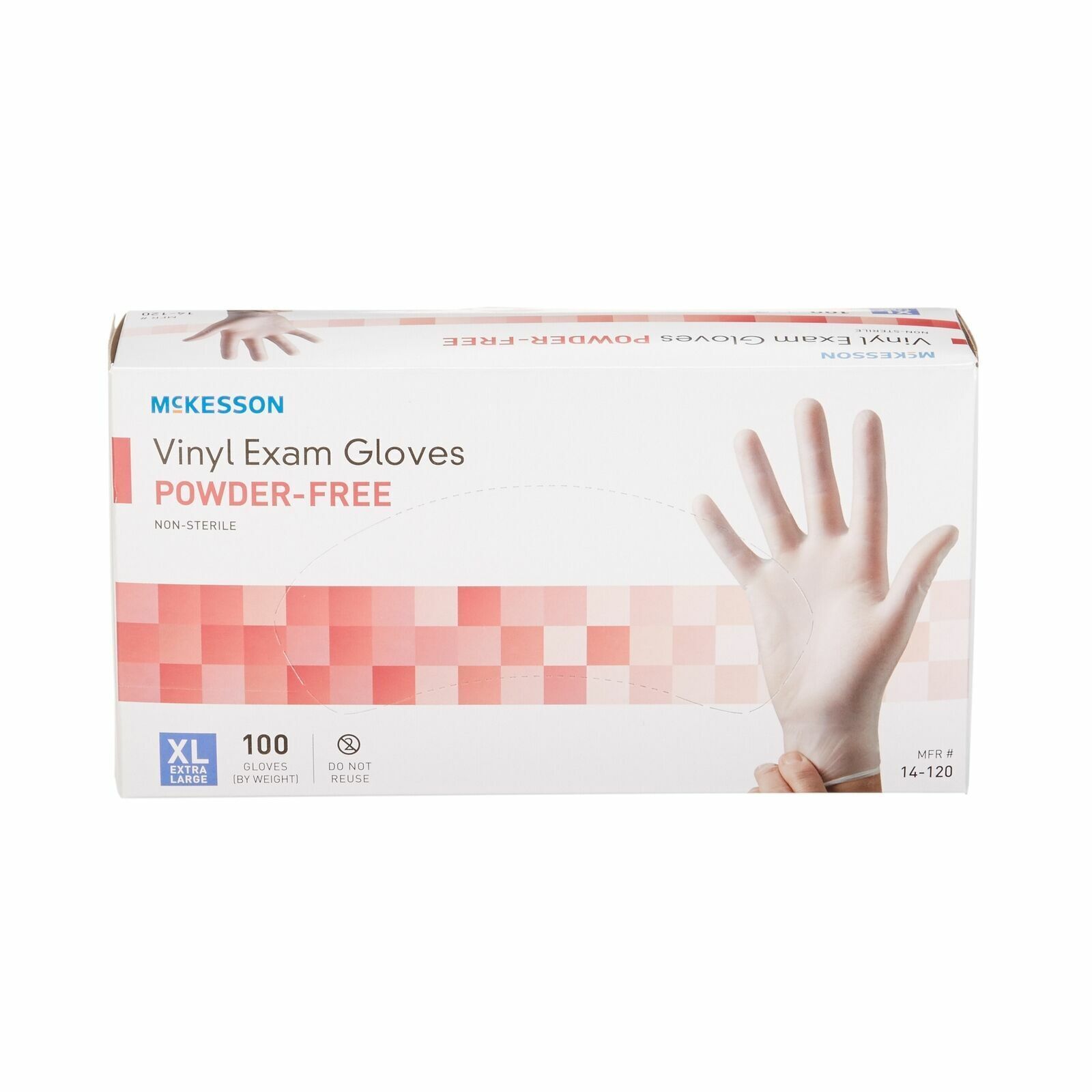 McKesson Vinyl Exam Powder Free Gloves Extra-Large (Pack of 100) (14-120)