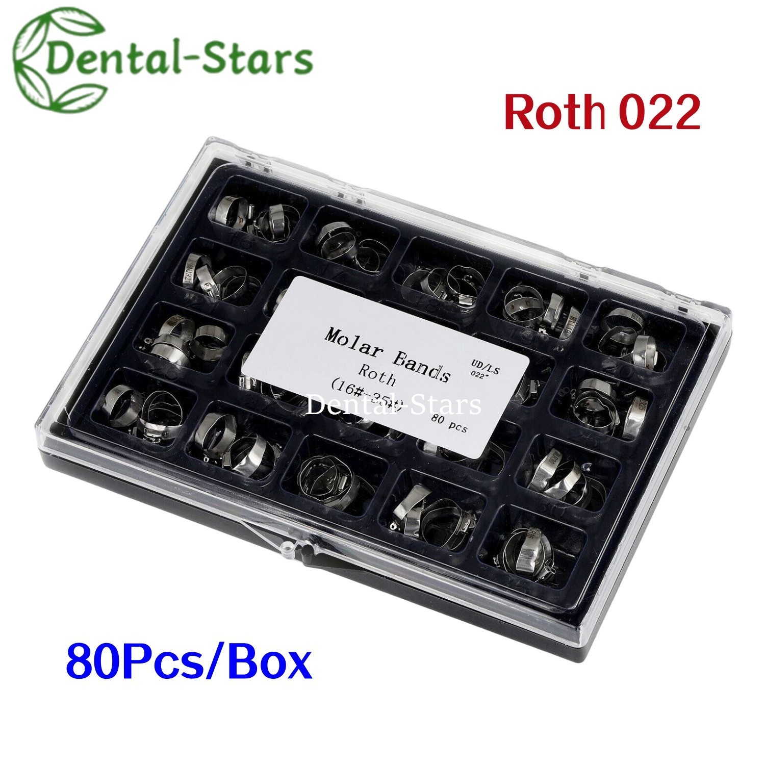 80 Pcs Dental Orthodontic Buccal Tube 1st Molar With Bands Roth/MBT 022″ 16#-35#