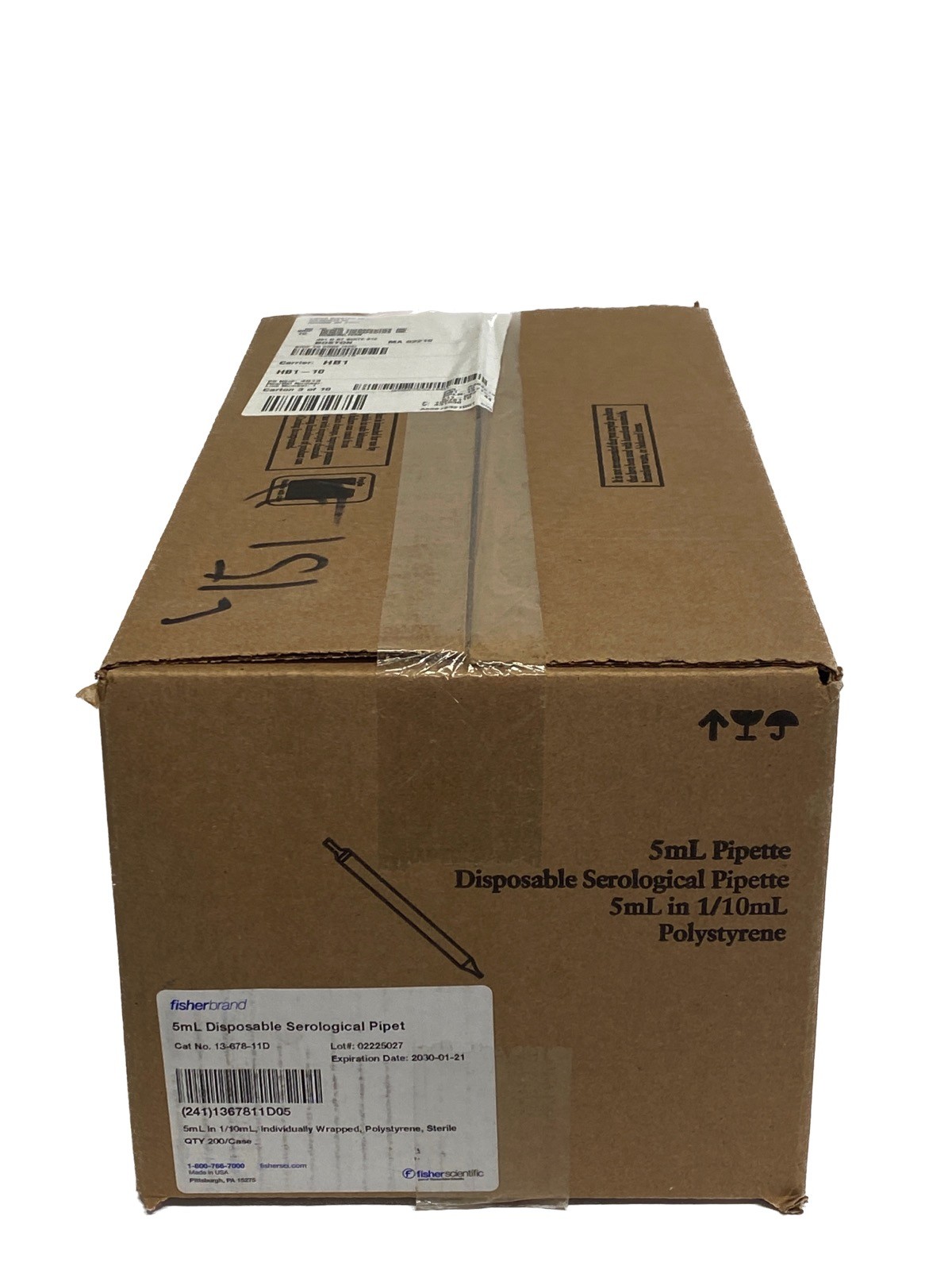 (200/Cs) FISHERBRAND 5mL Disposable TD Serological Pipets Magnifier 13-678-11D