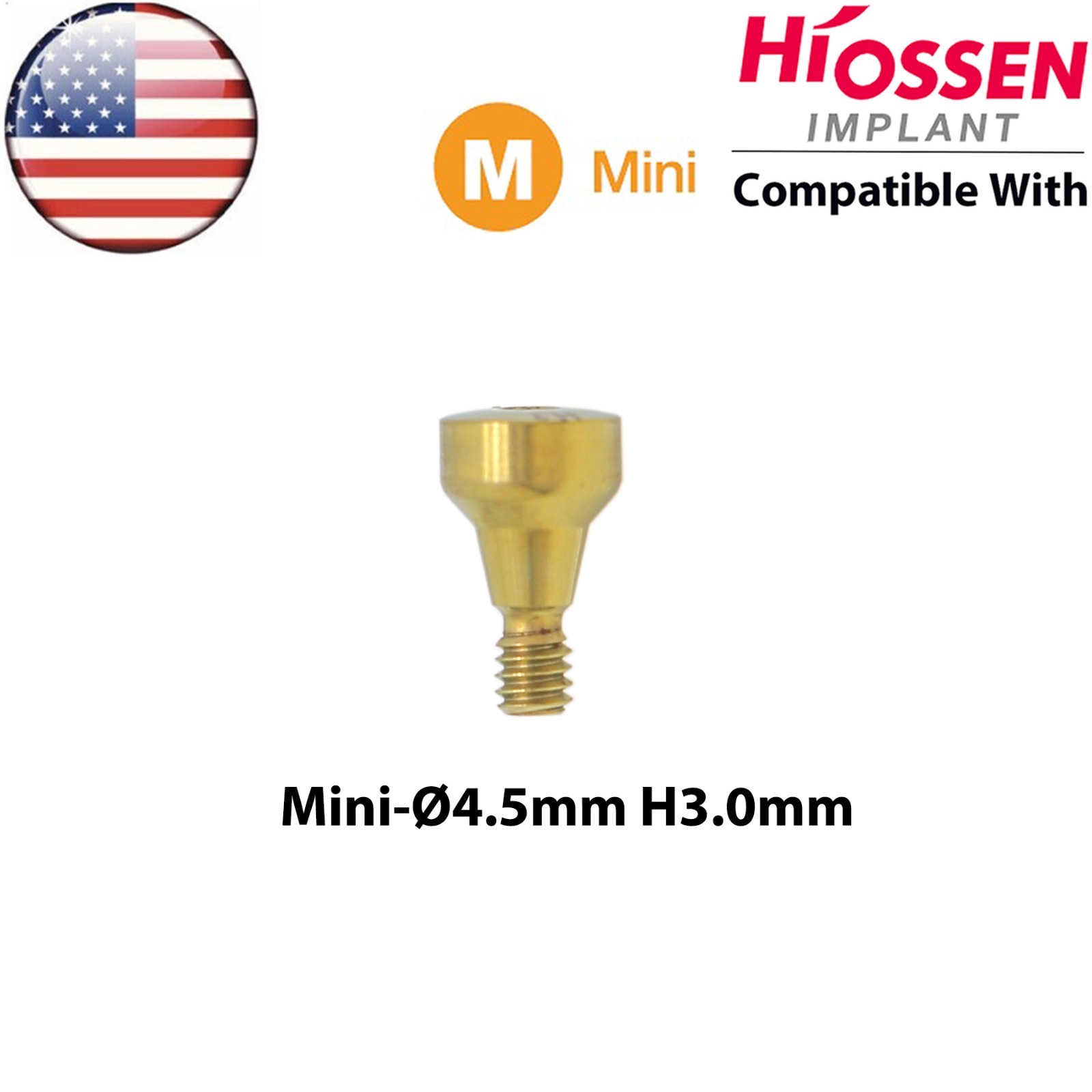 US Dental Healing Abutment Cover Screw Mini Hex Fit Oss Hiossen Implant Platform