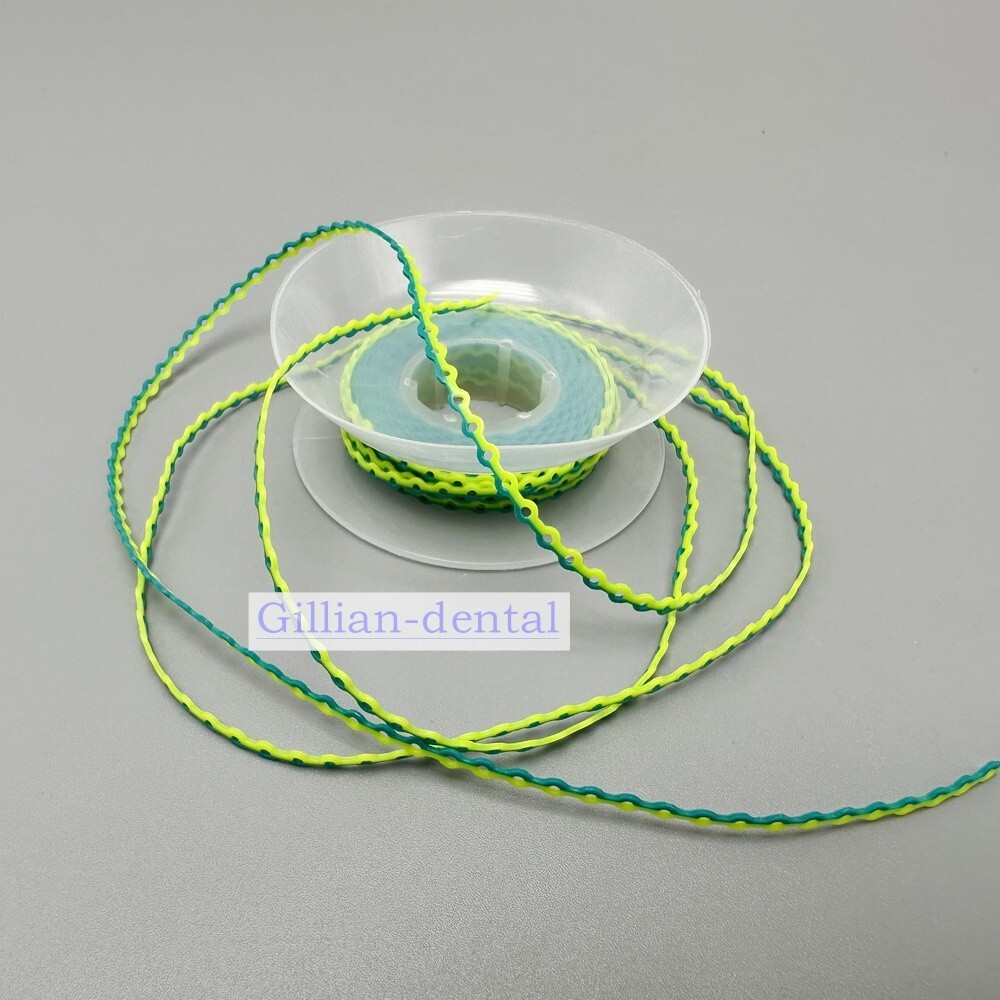 Dental Orthodontic Elastic Ultra Power Chains Rubber Band For Braces 2 Colors