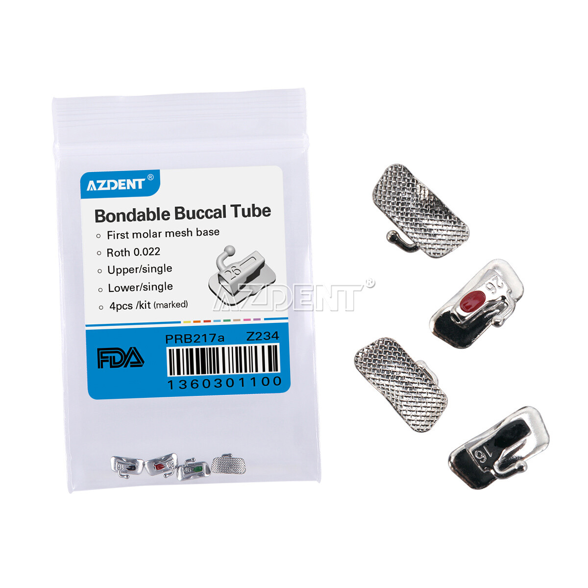 Dental Orthodontic 1st Molar Roth 018/022 Buccal Tube Bondable Non-Conv Marked