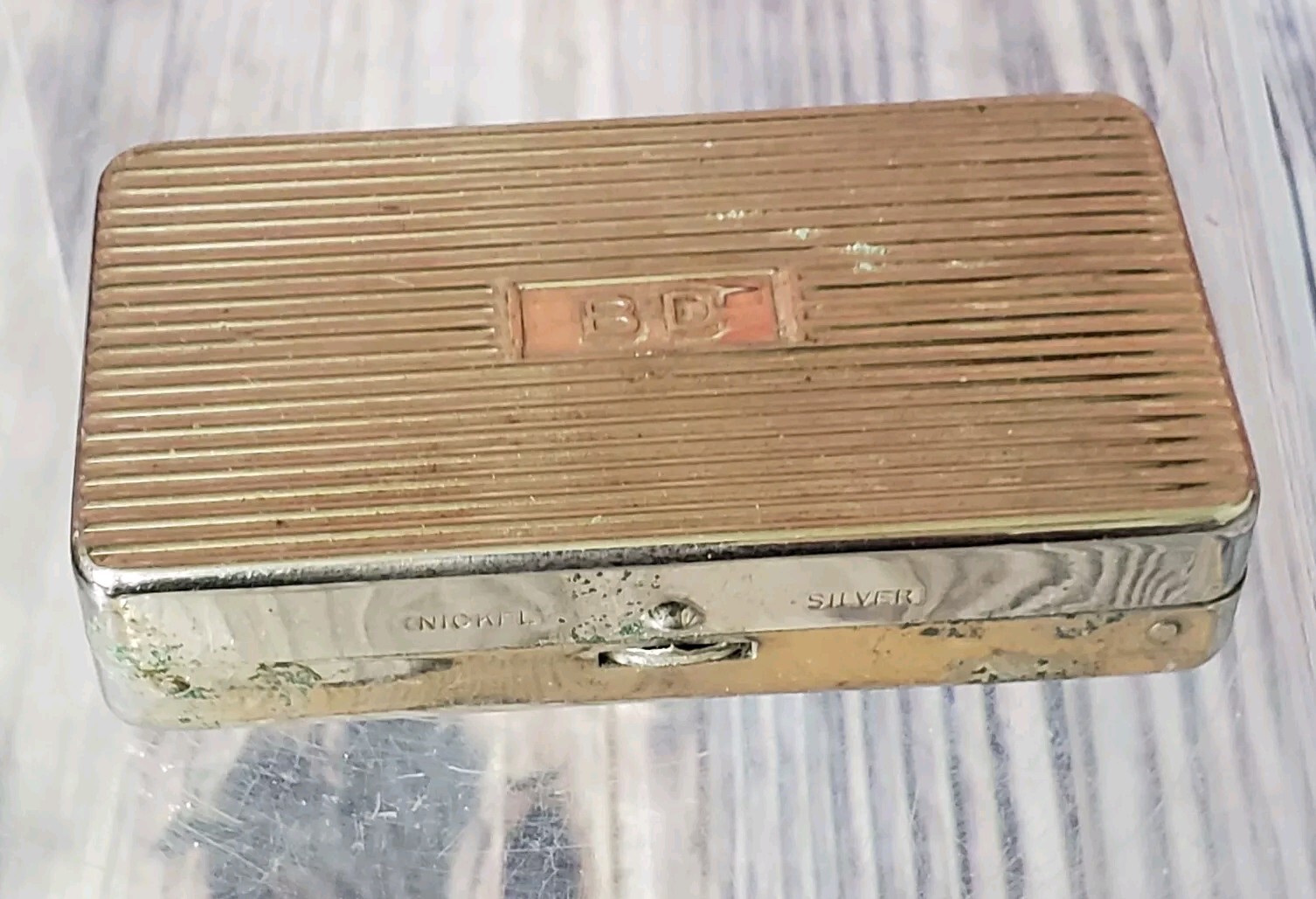 Vtg RARE B&D (Becton Dickinson) Hypodermic Needle Silver / Nickel Carry Case