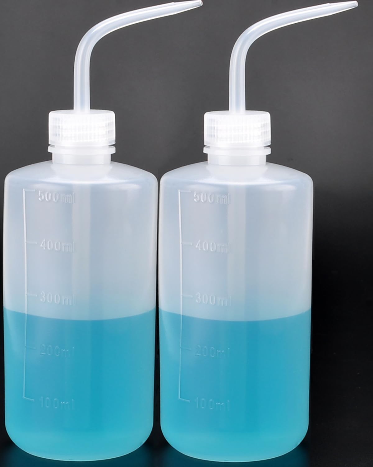 Valchoose 2Pack 500ml Squeeze Bottle 16.9oz, No Spill Wash 2x500ml, White