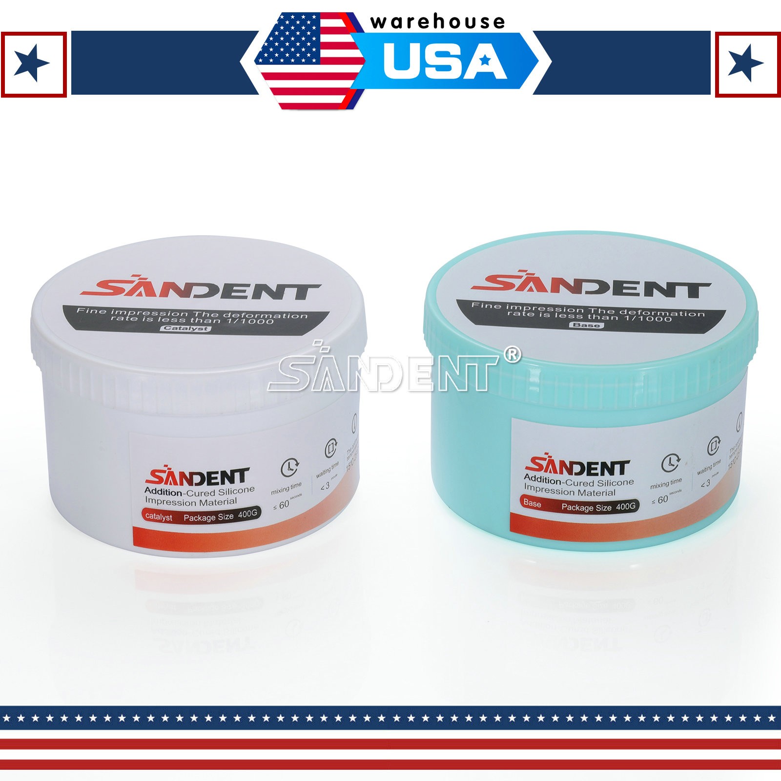 Dental Impression Material Putty Normal Set Base & Catalyst 400G*2