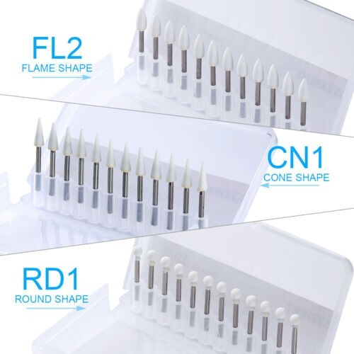 Dental Flame White Stone Polishing FG Burs For Low Speed Handpiece Contra Angle