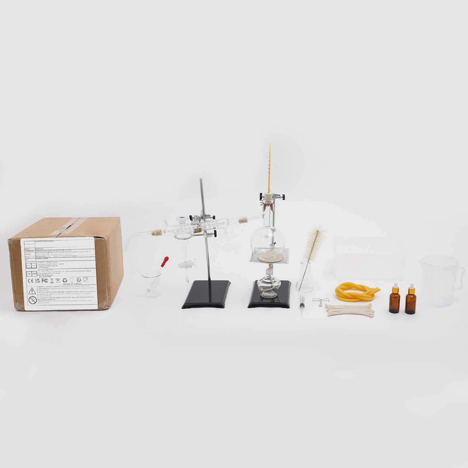 500ml Essential Oil Distillation Kit Lab Apparatus Distillation Glassware Set