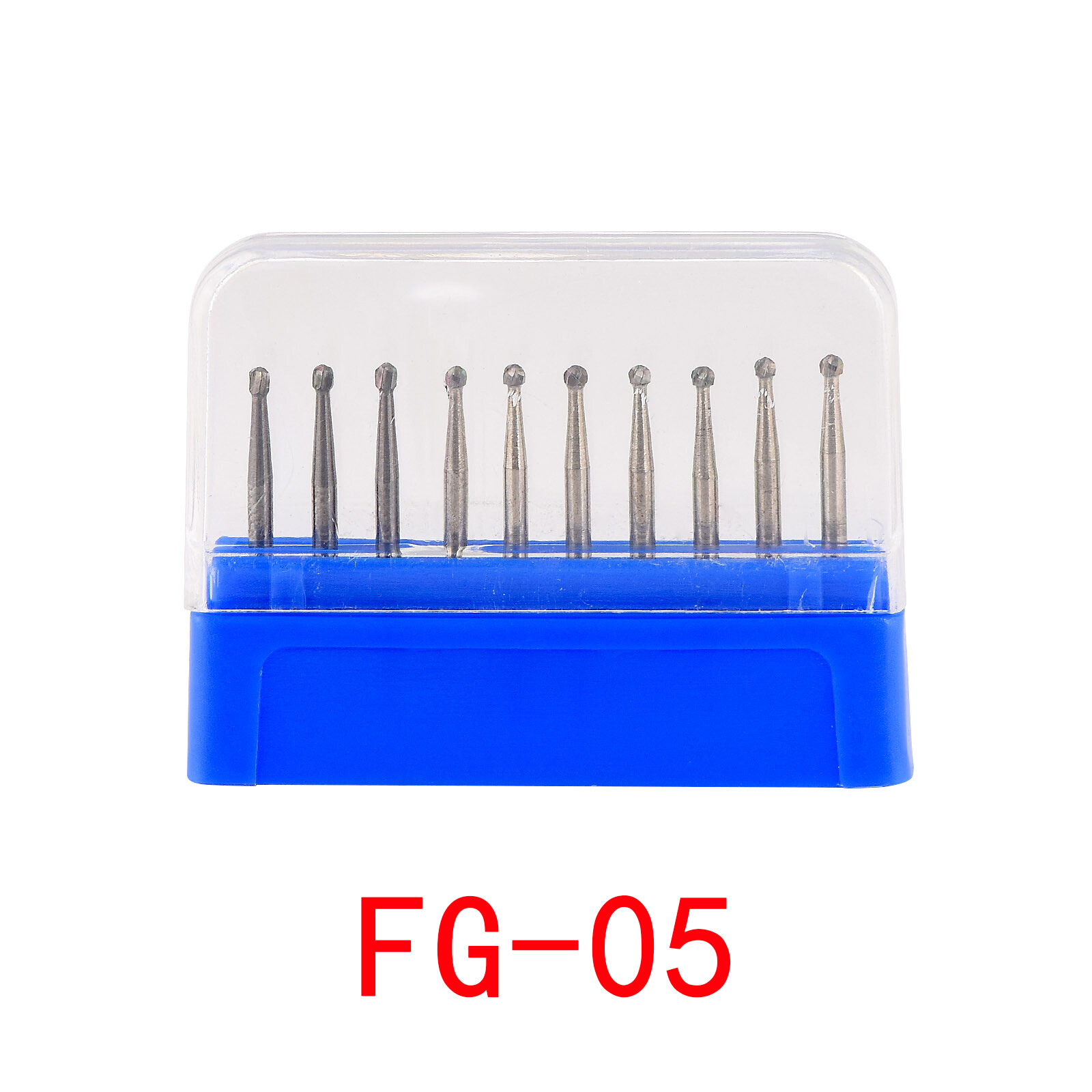 10pcs/box Dental Round Carbide FG Burs for Dental High Speed Handpiece Full Size