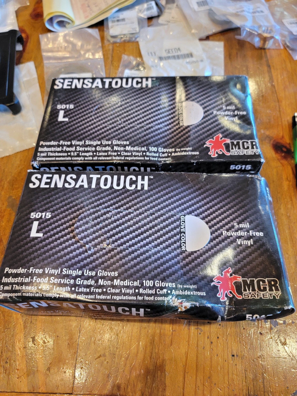 Mcr Safety 5015L Sensatouch, Vinyl Disposable Gloves, 5 Mil Palm Thickness, 2pk
