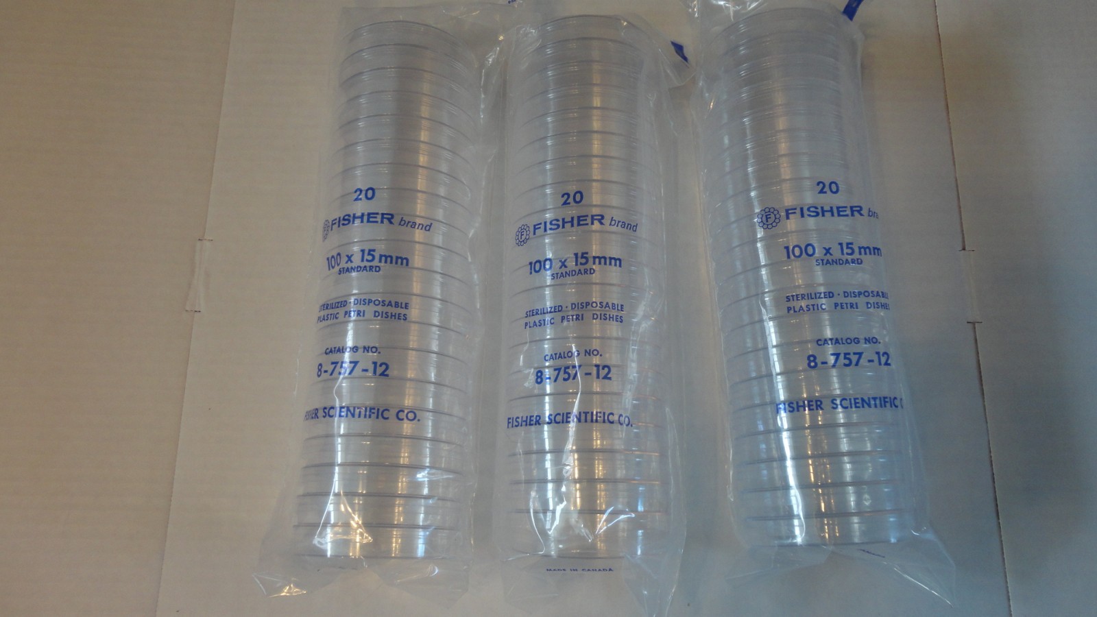 Fisher Brand Sterile Petri Dishes 100mm x 15mm 10 Sleeves of 20 New Sealed 200