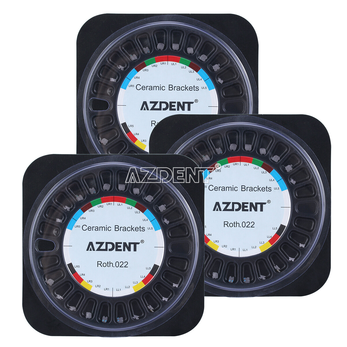 AZDENT Dental Orthodontic Ceramic Brackes Braces Roth/MBT .022 Hooks 345