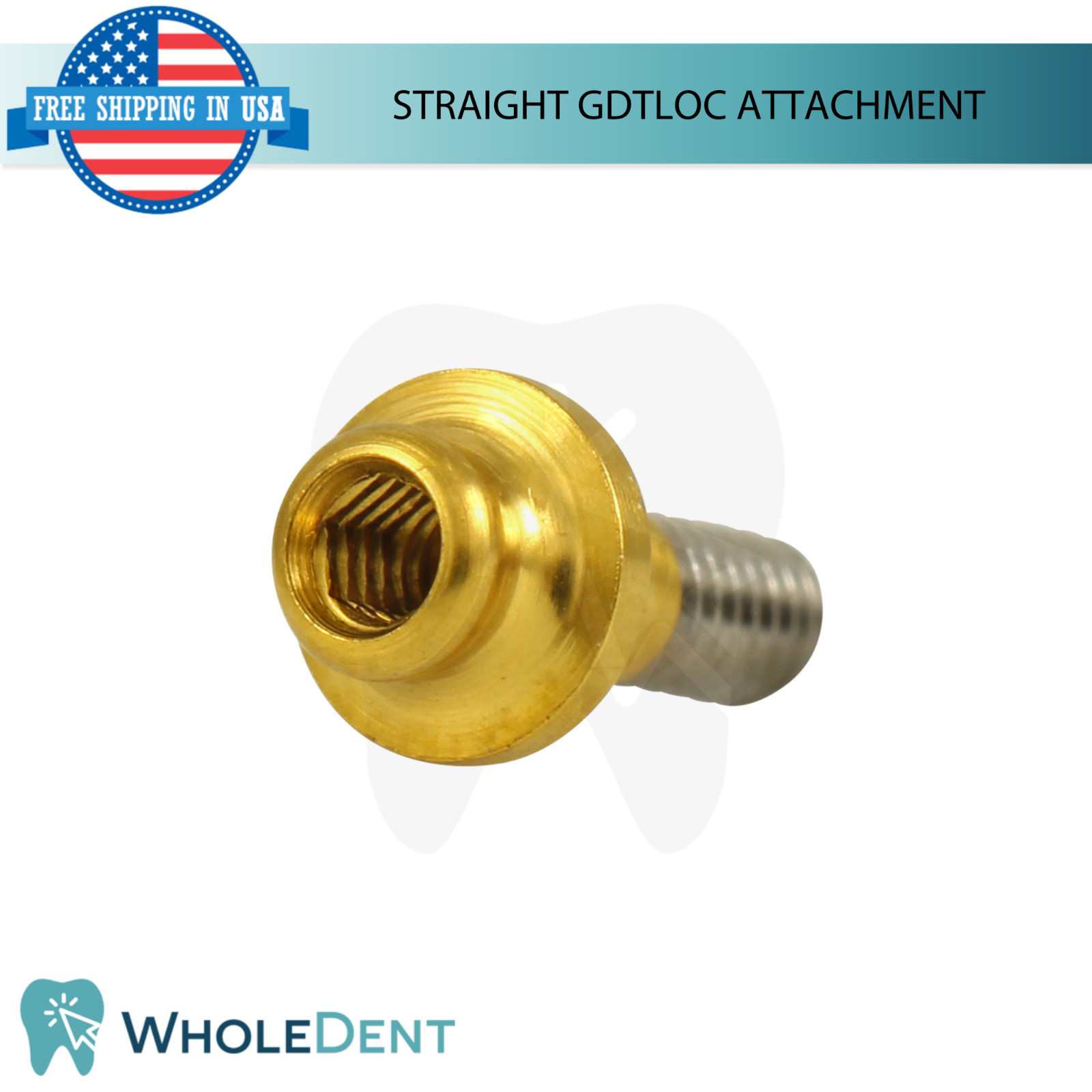 5x Straight GdtLoc Overdenture Attachment Ø4.2mm Int Hex System 2.42mm Lab