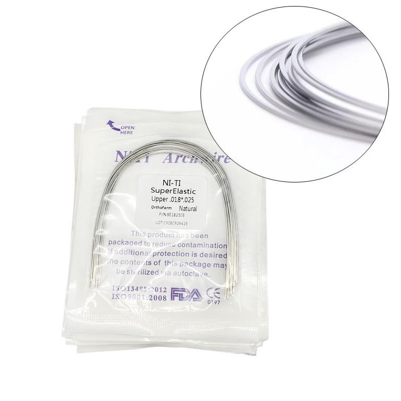 Dental Orthodontic Arch Wire Super Elastic Niti Round Rectangular Natural Form