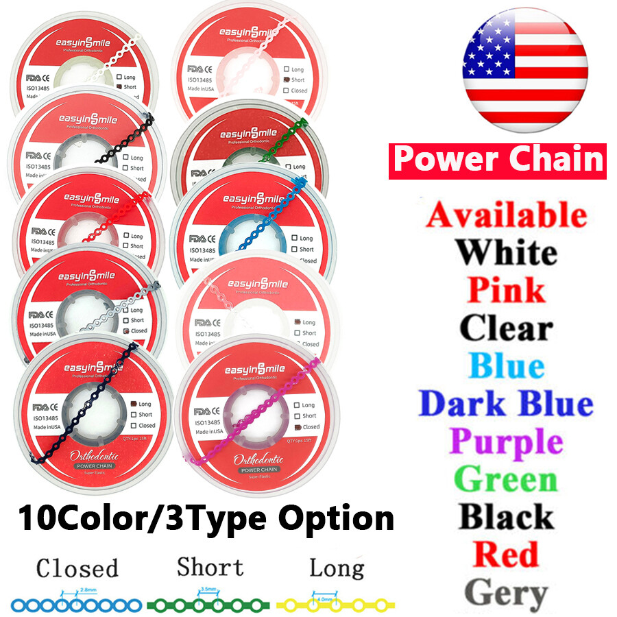 15 Feet Dental Braces Power Chains Orthodontic Super Elastic Short/Long/Closed