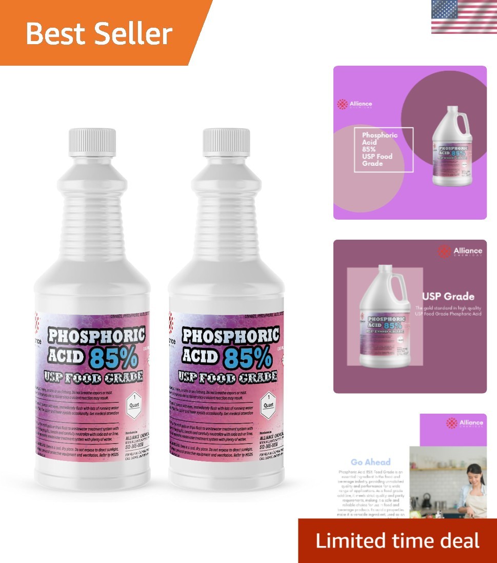 Duda Energy 1 Quart / 950ml 85% Food Grade Phosphoric 1 Quart / 950ml Bottle