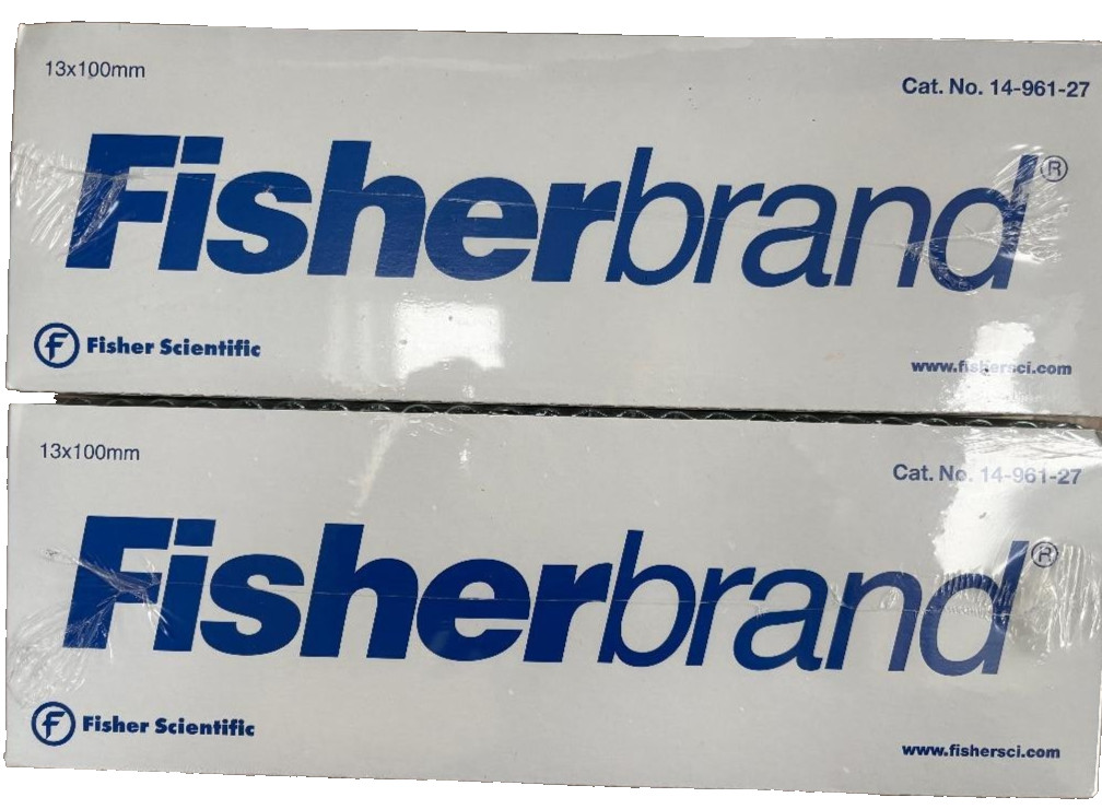 2 Fisherbrand 14-961-27 – 13×100 mm Glass Disposable Culture Tubes@ 250 per box