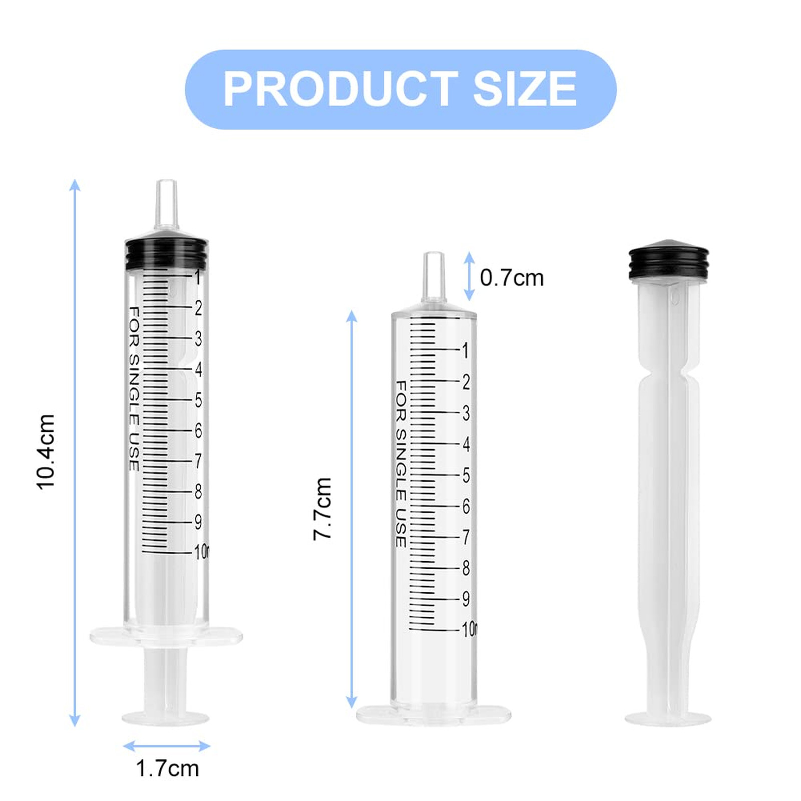 Plastic Syringe 10ml No Needle, Liquid Measuring Syrups for Labs Pets Refill