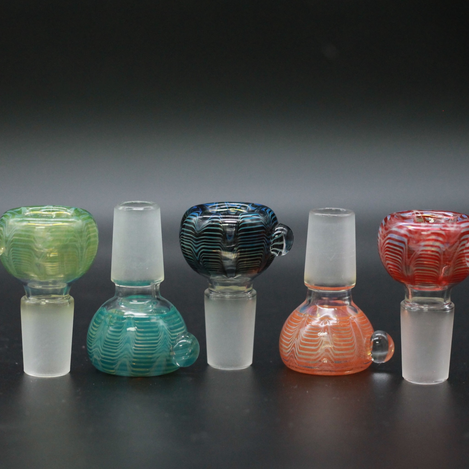 Lab Glass Slide Swirl Color Bubble Bowl 14 18mm Fitting Tobacco Hookah Bong