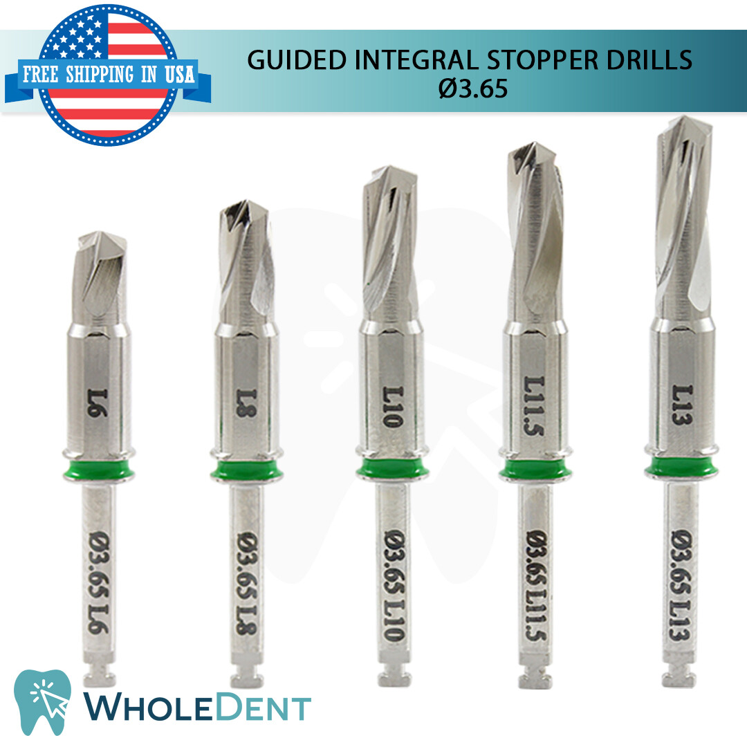 Guided Integral Stopper Drills Kit Dental Drill Hex Driver Tool Internal Hex