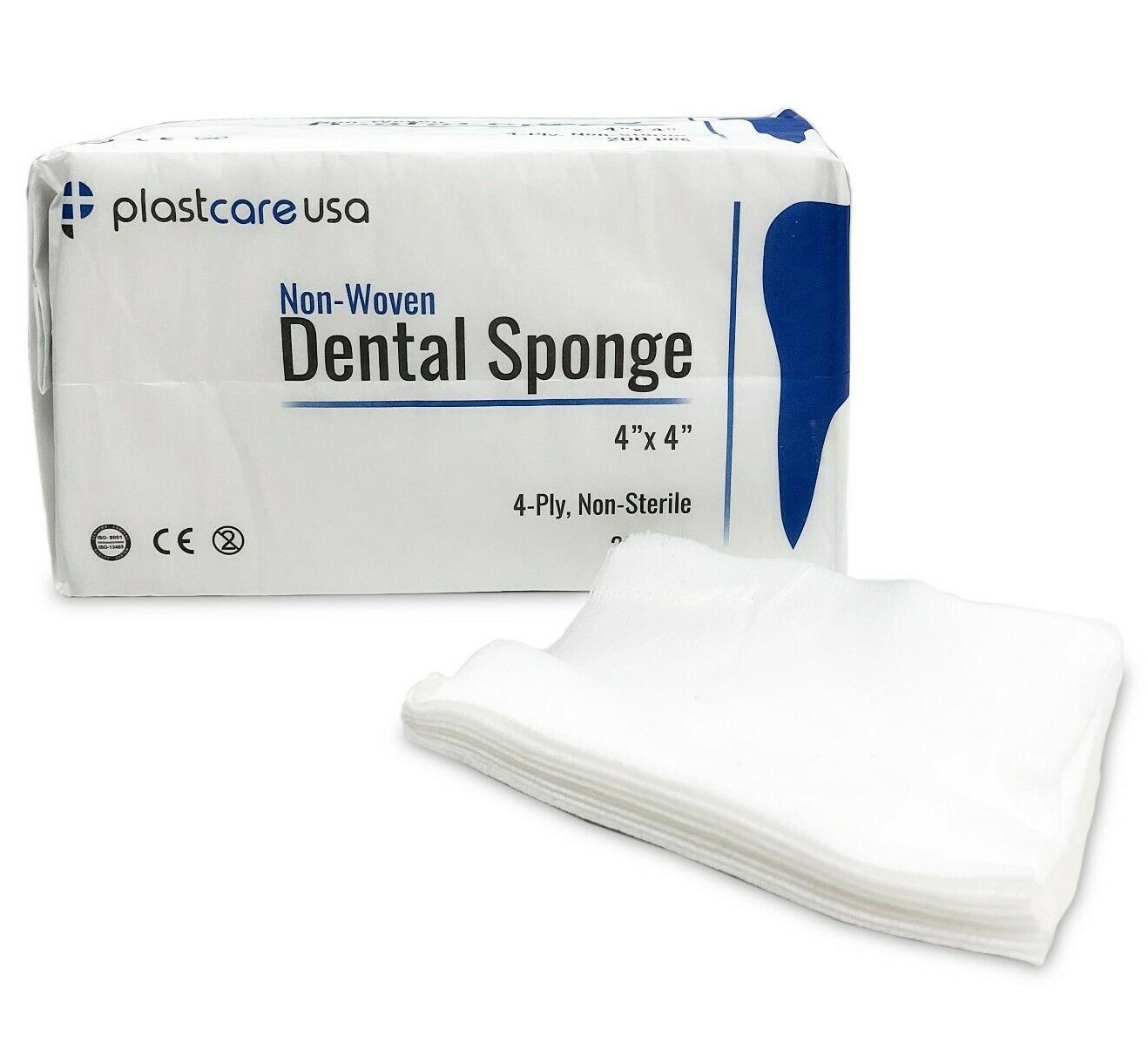 200 Non Sterile Gauze Pads 4 Inch x 4 Inch, Non Woven for Medical Dental 4×4