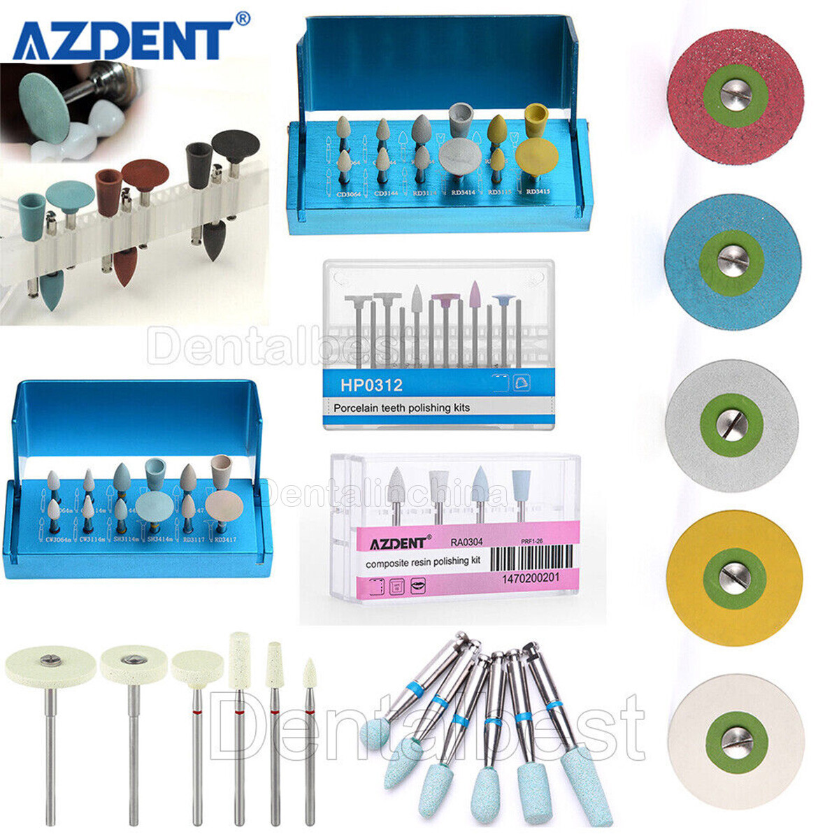 Dental Porcelain Composite Polishing RA HP Cups Burs Kit RA HP FG FG Shank Type