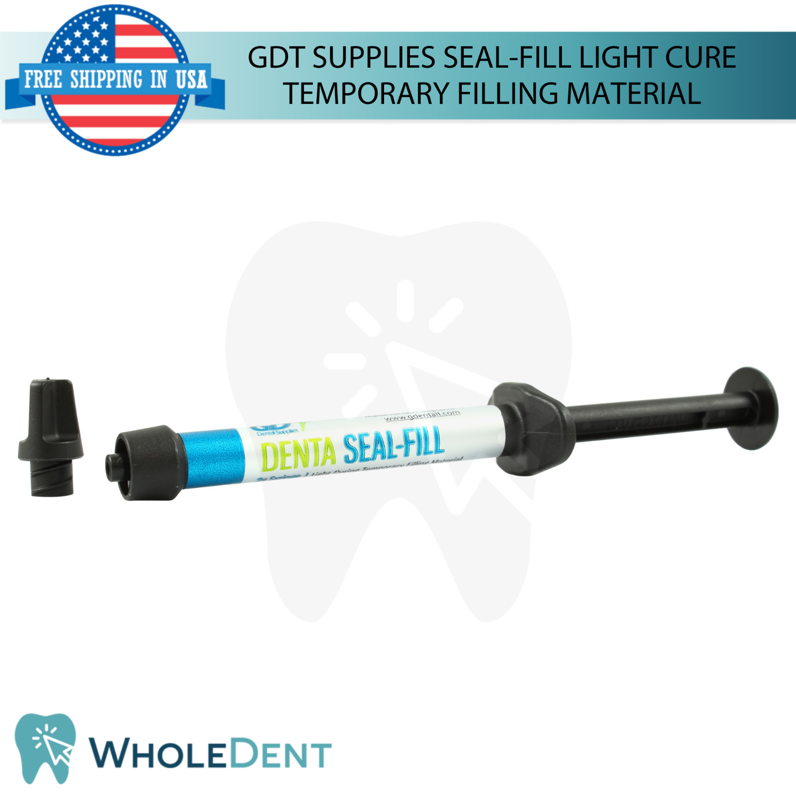 Denta Seal-Fill Temporary Dental Filling Material 5 Syringes Cavity Sealer 2g