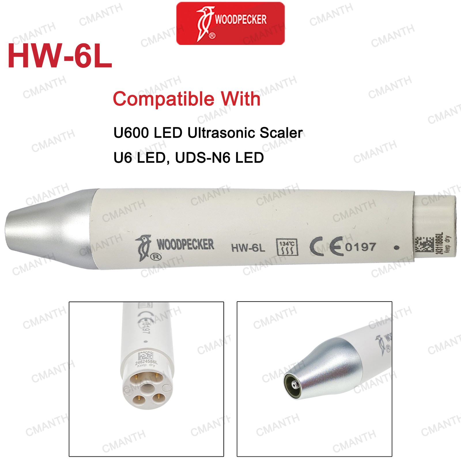 Woodpecker DTE Ultrasonic Scaler Handpiece Dental Piezo Tips Fit EMS NSK SATELEC