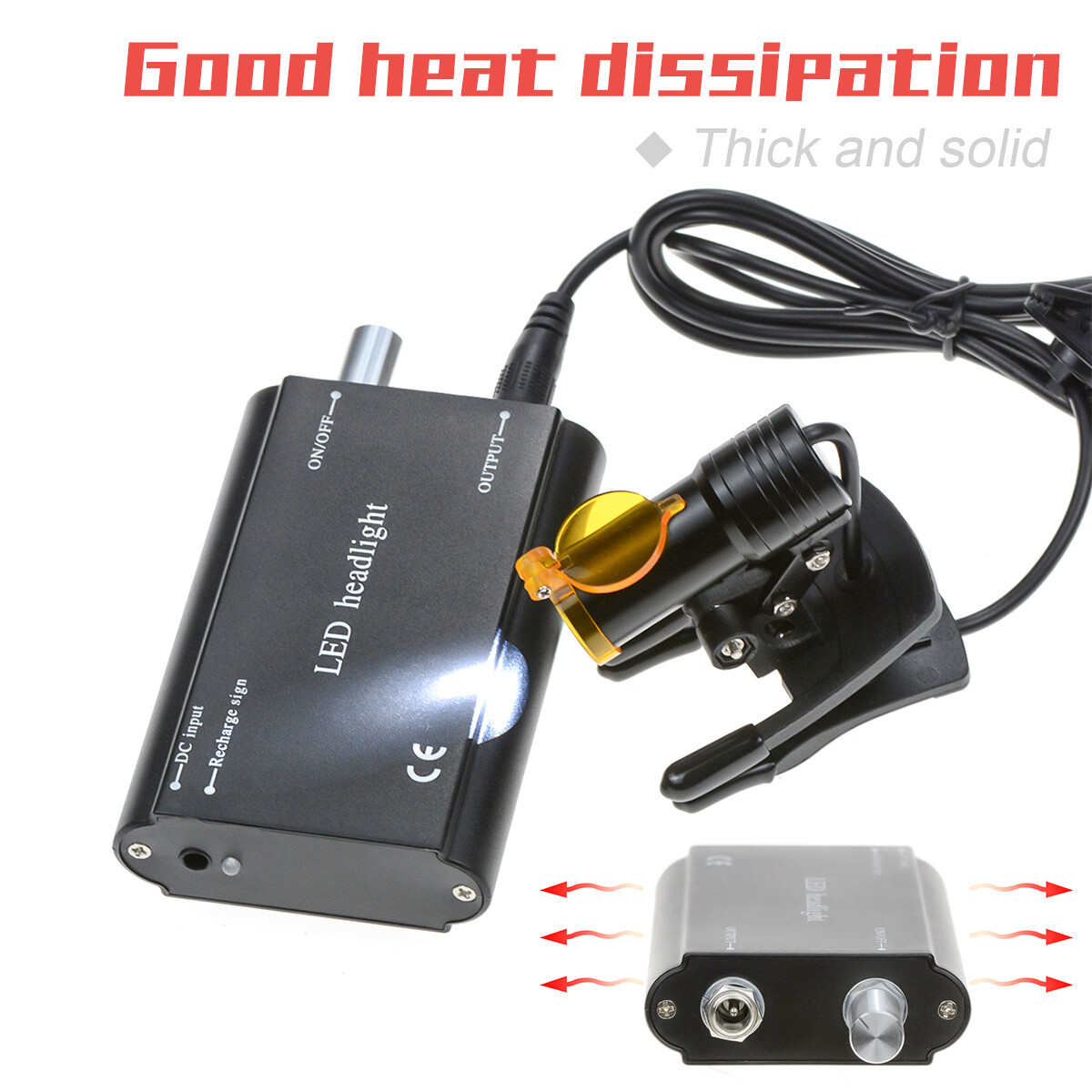 Dental 5W Portable LED Headlight with Filter Plastic Clip Dental Headlamp DY-008