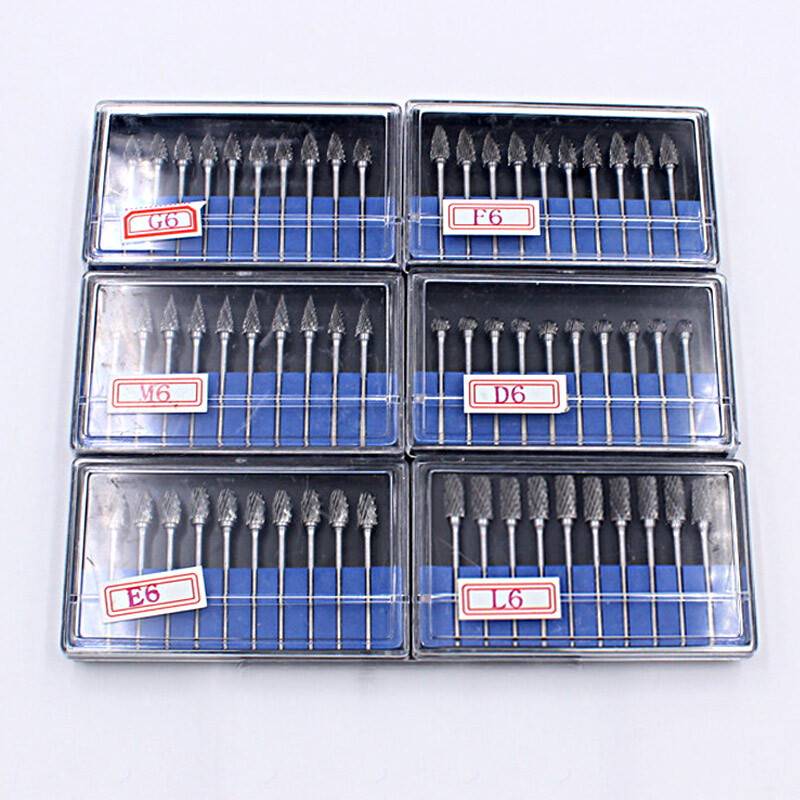 USA Dental Tungsten Steel Carbide Burs 2.35mm Burrs Drill Polishing Cutter 10Pcs