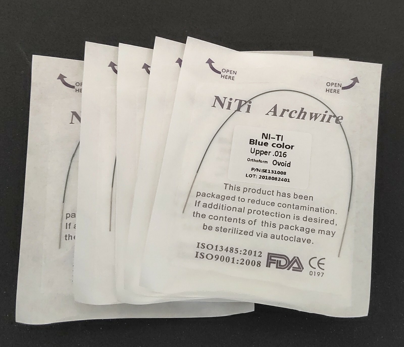 10 Packs Colored Arch Wire Super Elastic Niti Round White Yellow Blue Green Red