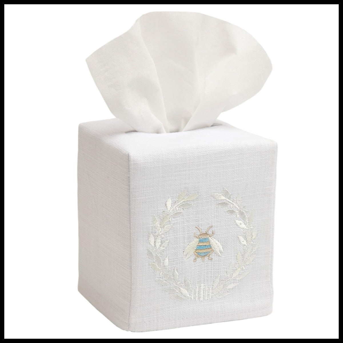 Jacaranda Living Square Tissue Cover Linen/Cotton Fabric Tissue Holder