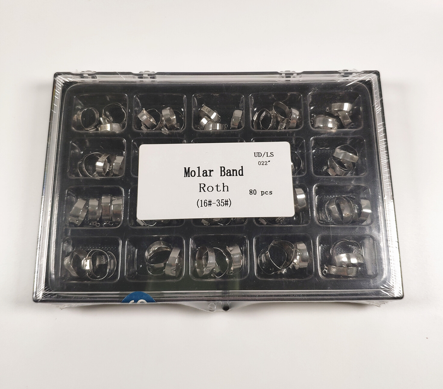 80Pcs/Kit Dental Orthodontic Metal Molar Band&Buccal Tube U2/L1 Roth 022 16#-35#