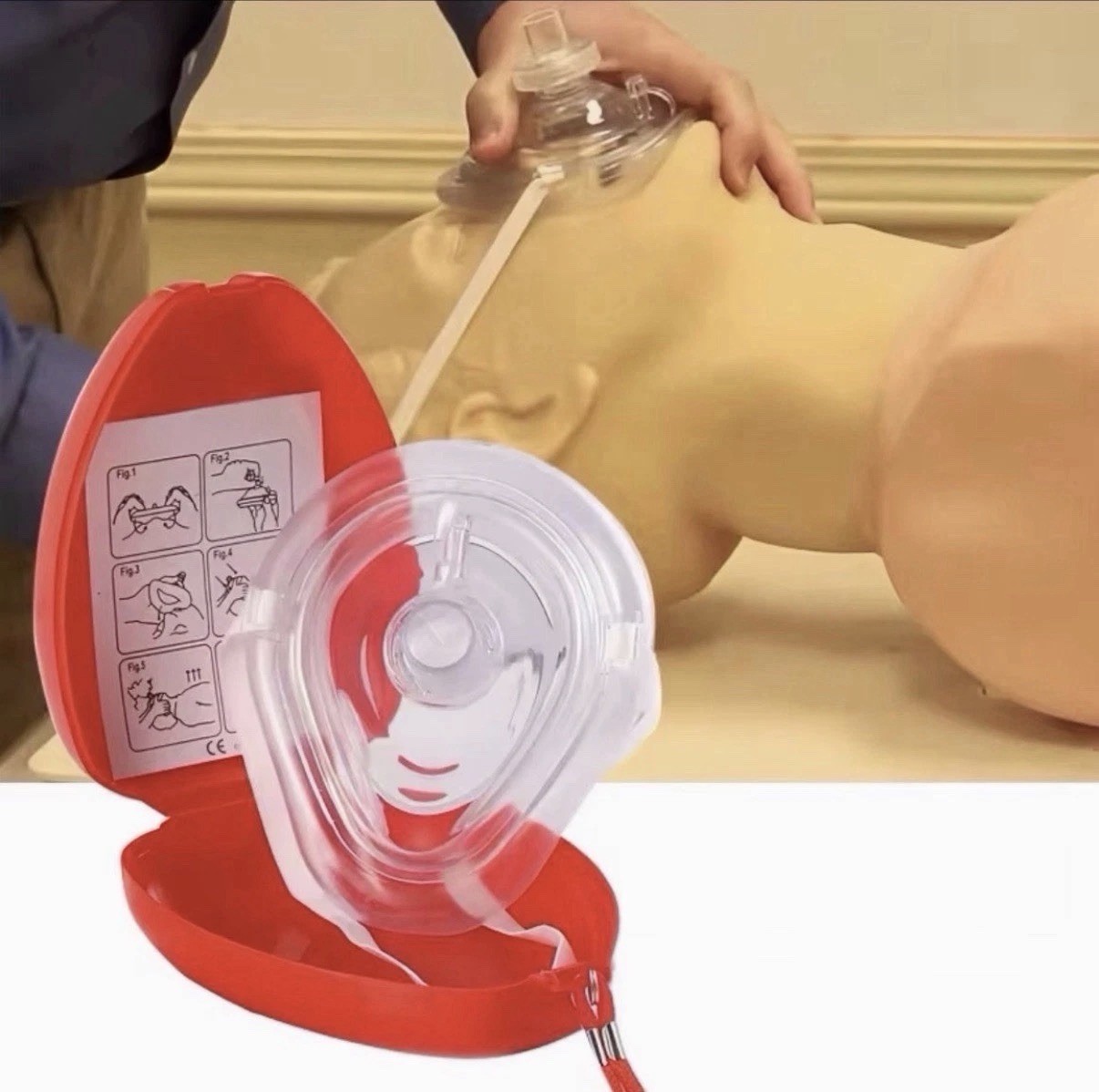 Adult/Infant pocket Training CPR Mask with One-Way Valve – First Aid Face Shield