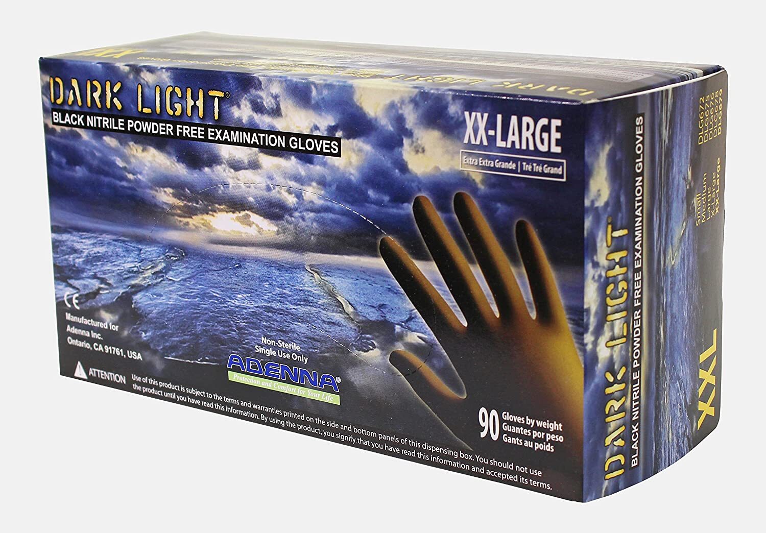 Adenna DLG679 Hero Latex Exam Gloves – Hero Latex Exam Glove Dark Blue, Size XXL