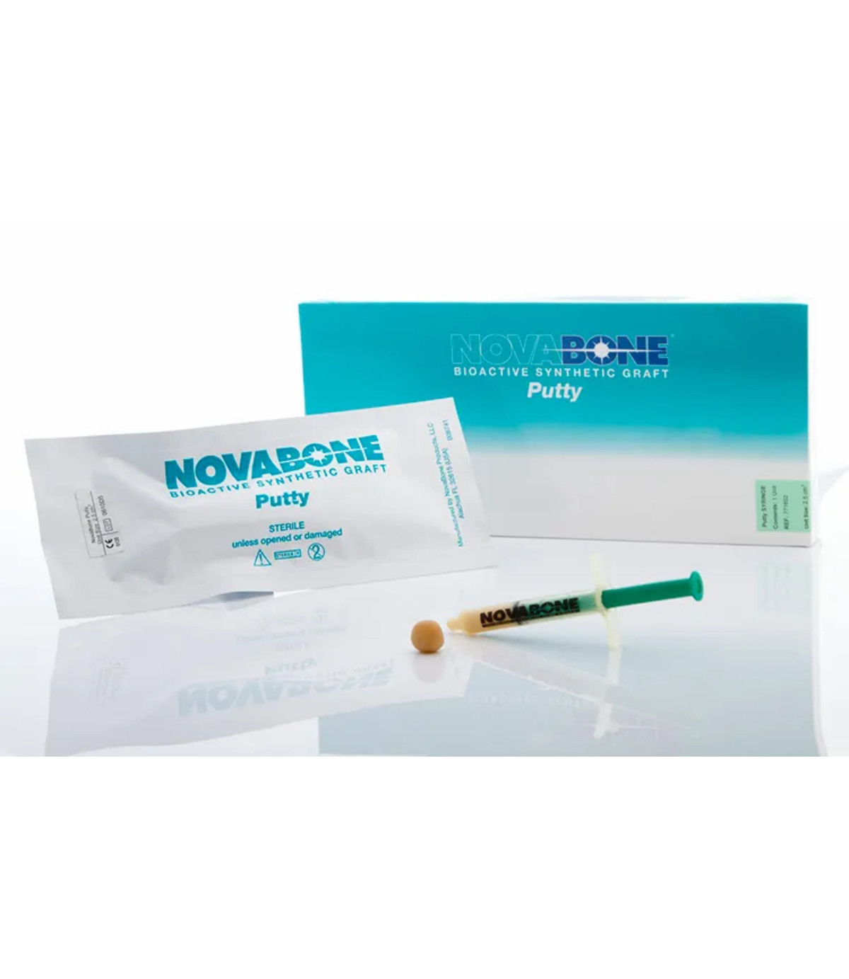 Novabone Dental Putty Syringe Form Unique Premixed Moldable Bone Graft 0.5cc
