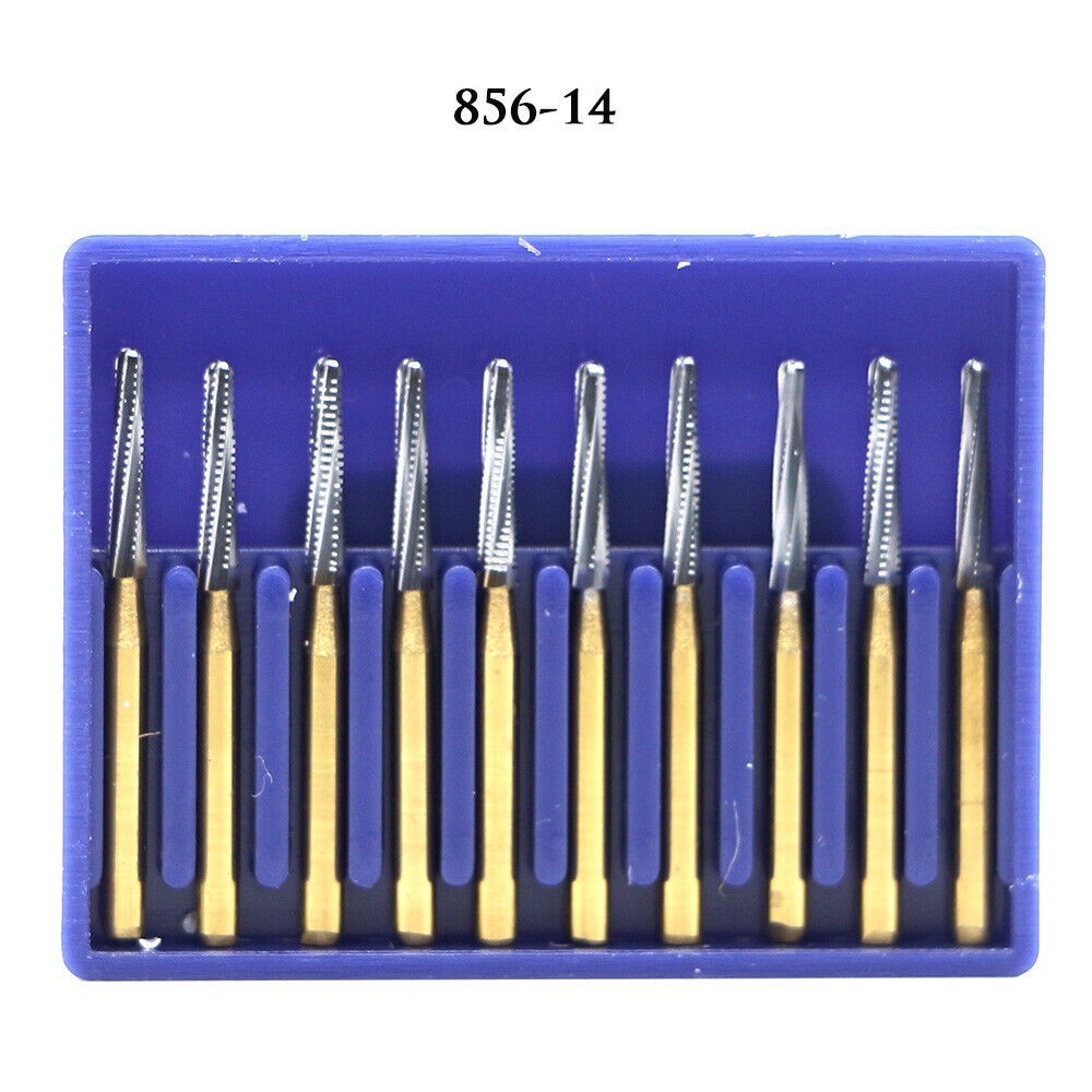10-100PCS Dental Super Crown & Bridge Carbide Burs FG 856-014, FG Shank BOMAOER