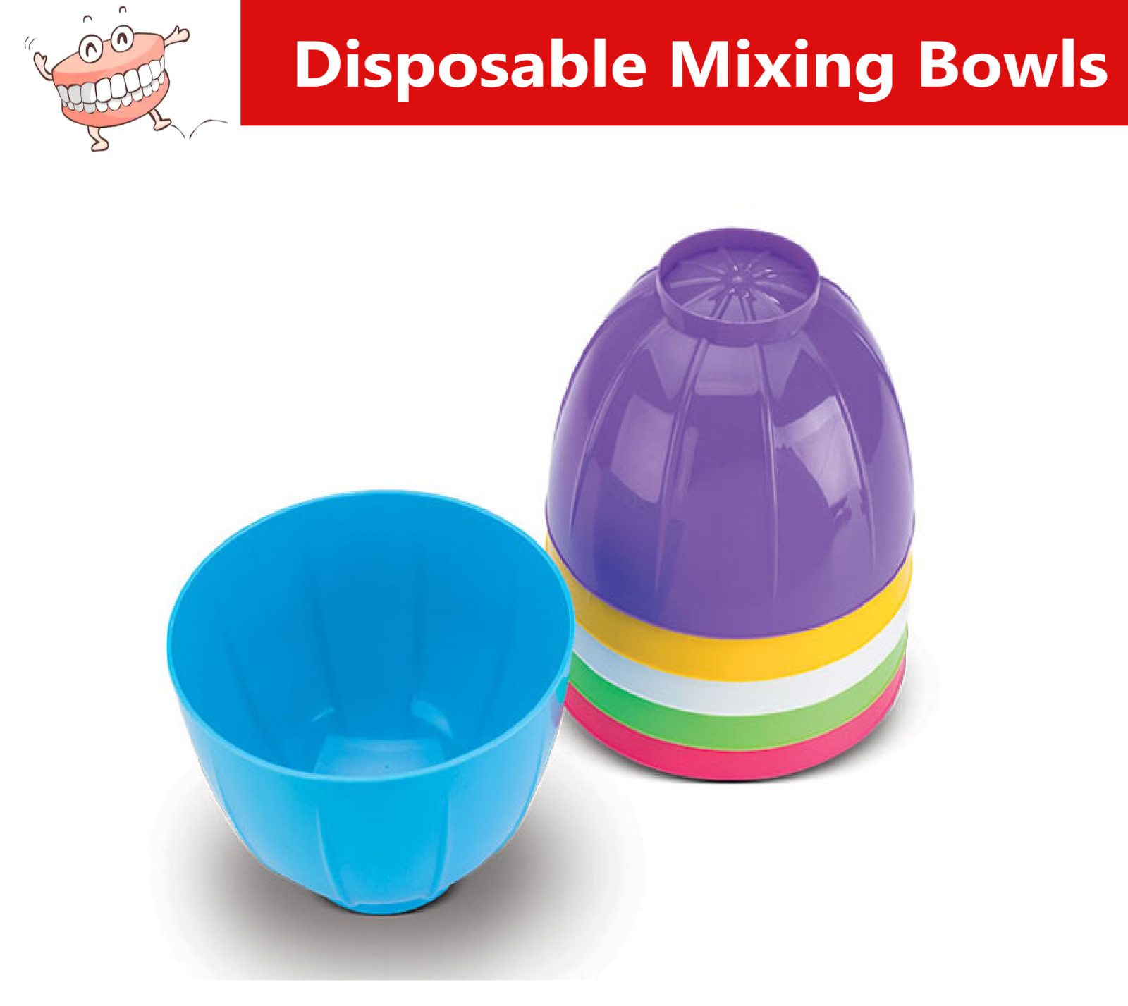 Dental Mixing Bowls For Impression Material Disposable, 6/Bag, Assorted Colors