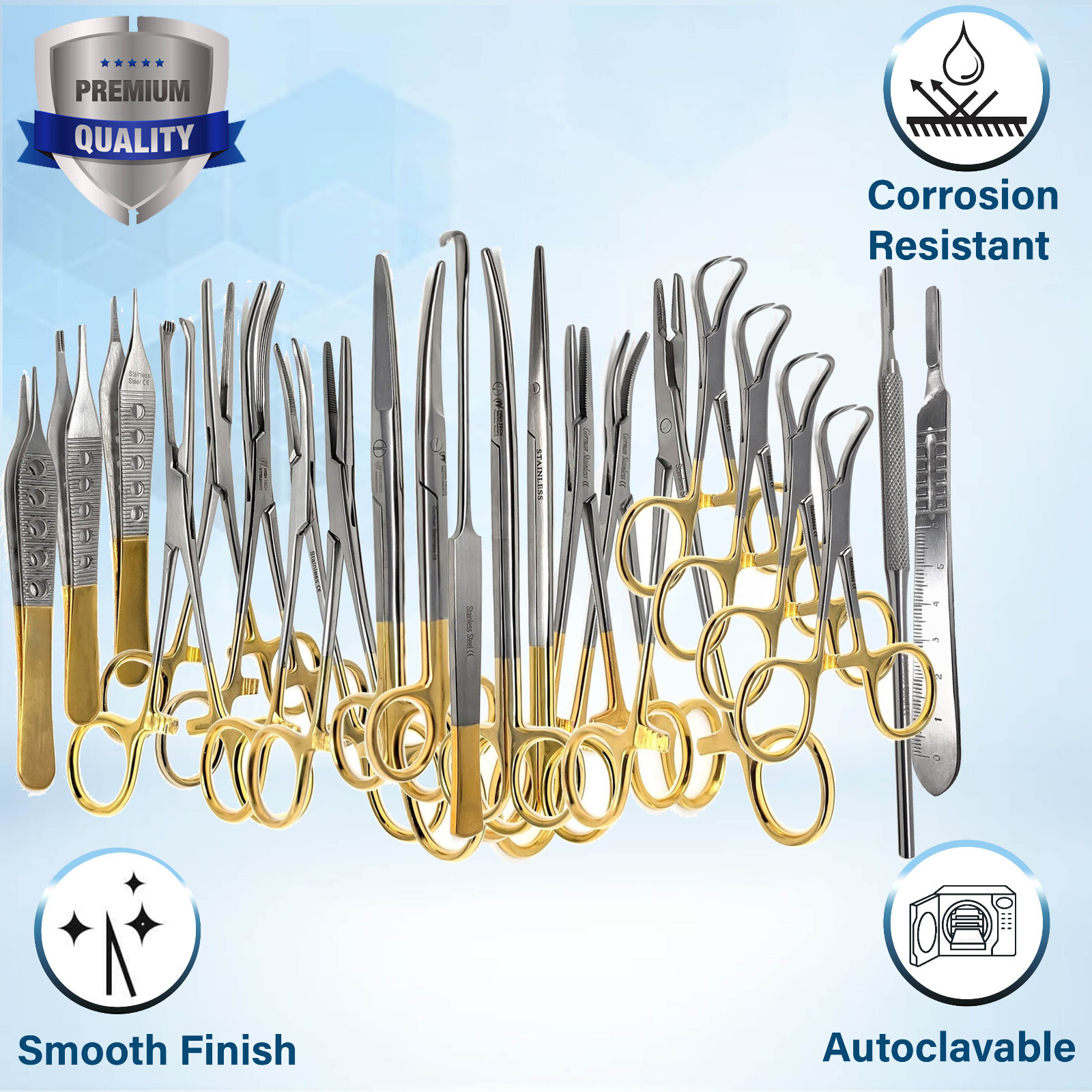 22pc Suture Removal Kit Basic Surgical Supplies Medical &VET Training Stainless