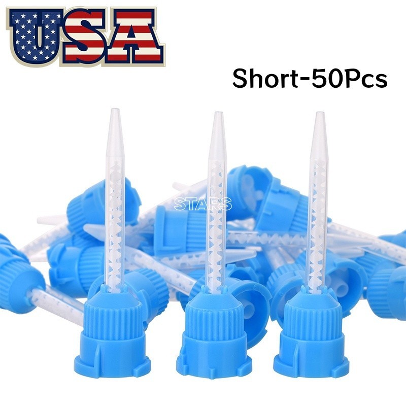 Mixing Tips 1:1 Ratio Short Crown & Bridge Impression 50Pcs/Pack Blue/White USA