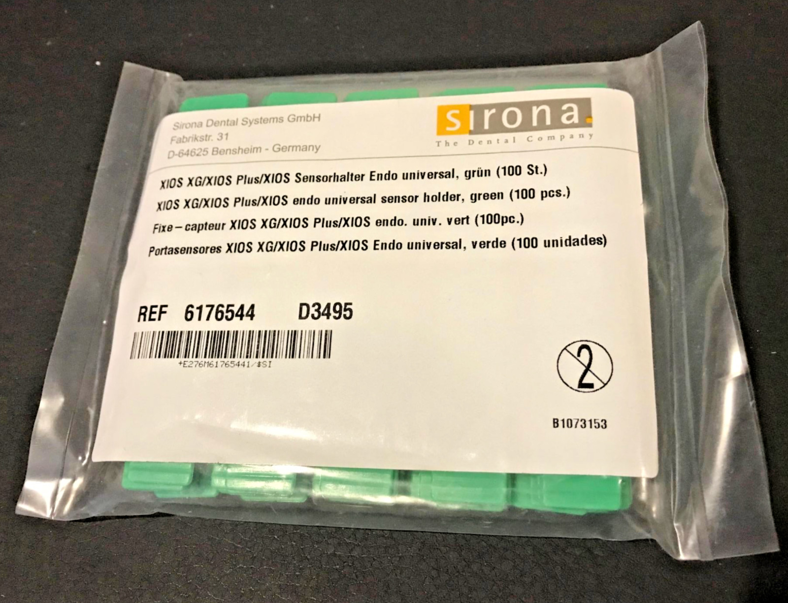 100 Sirona XIOS PLUS Intraoral Sensor Holder Tabs Universal GREEN 6176544