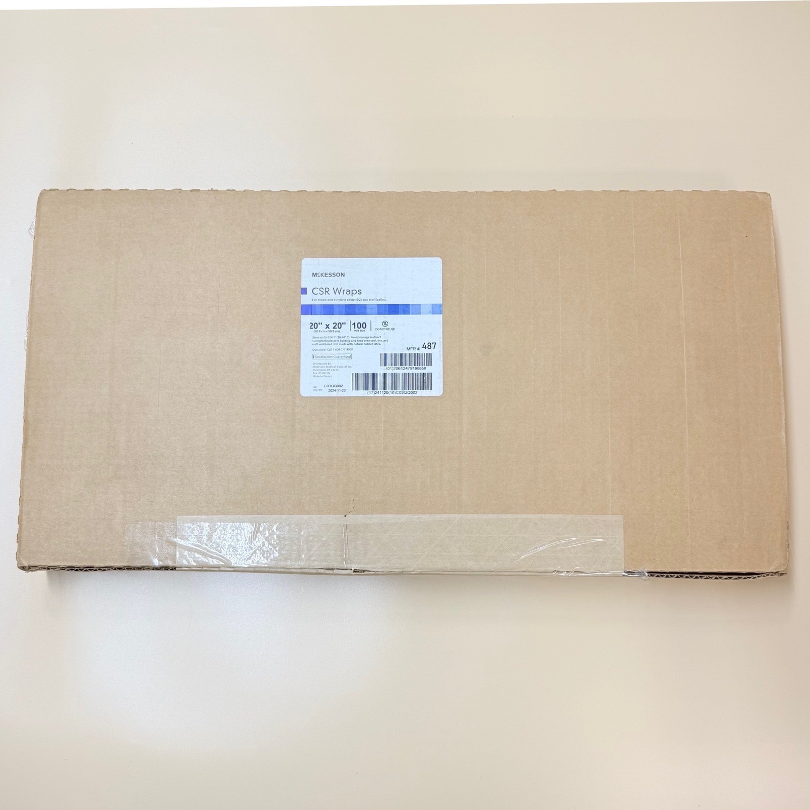 McKesson CSR Wraps 20×20 Sterilization Wrap 100 Count Box MFR 487 New