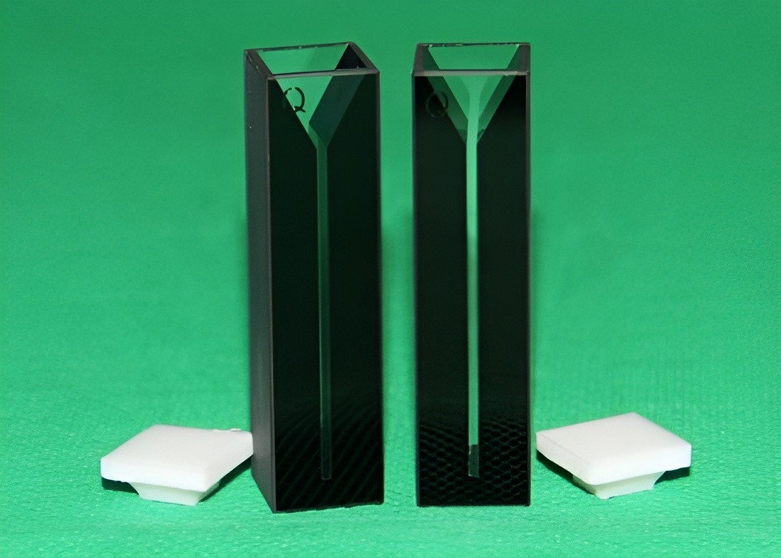 2pcs Customizable Micro Quartz Cuvette Black Wall 10mm 0.35 0.7 1 1.4 1.75mL