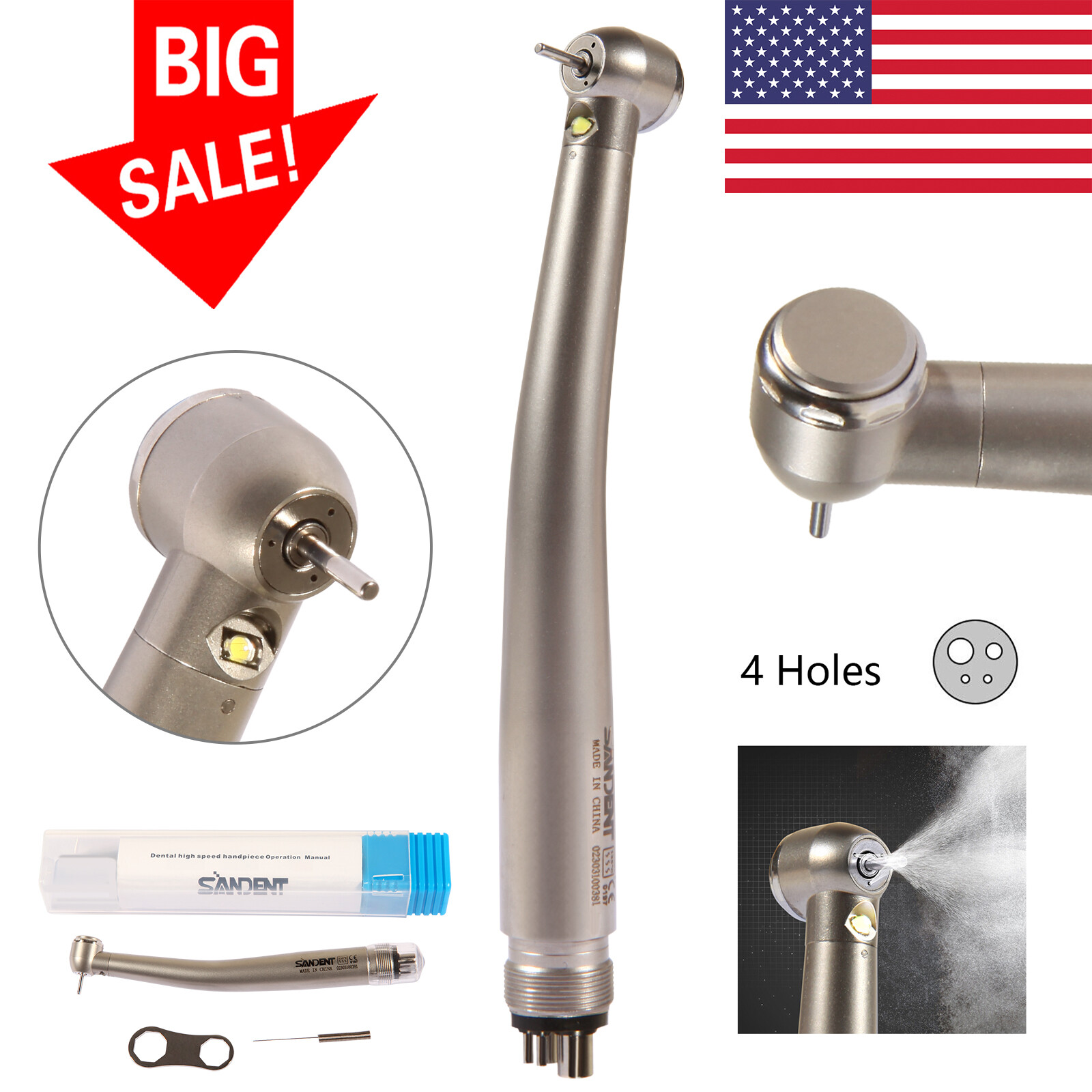 Dental Handpiece Kit LED High Speed/ Low Speed Air Turbine Set / Air Scaler 2/4H