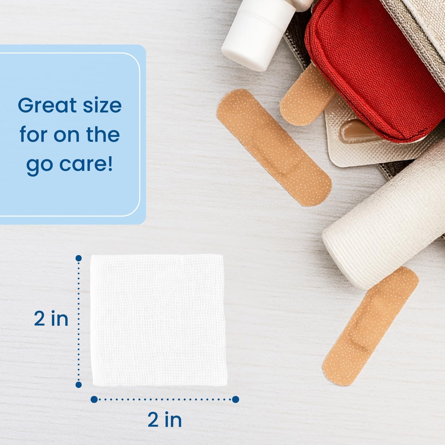HCS Gauze Pads 2x2200ct, NonWoven, NonSterile, 4Ply Highly Absorbent, LowLin…